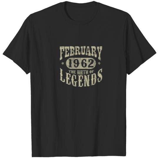 Discover 60 Years Old 60Th Birthday February 1962 Birth Of T-shirt