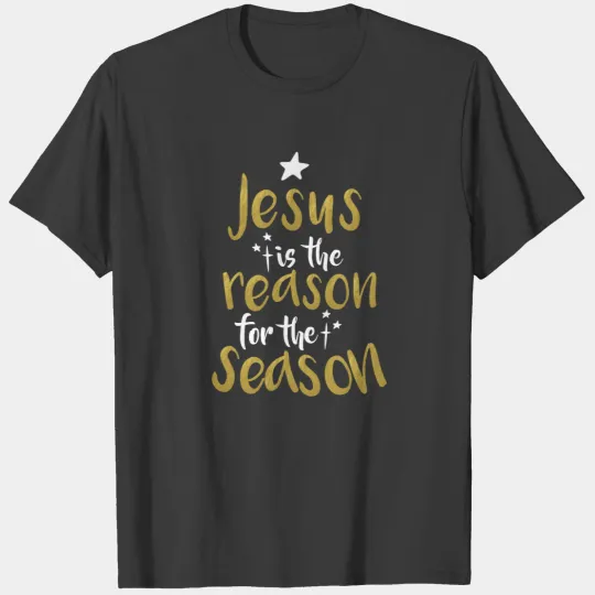 Jesus Is The Reason For The Season Gold Christmas T-shirt