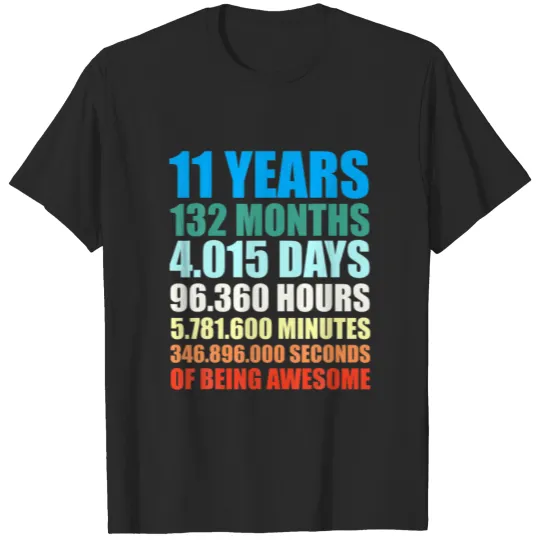 Discover 11Th Birthday Gift Boy 11 Years Being Awesome T-shirt