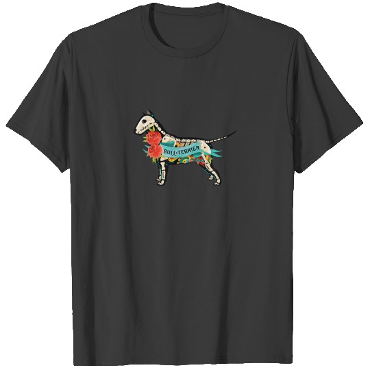 Pit Bull Terrier Day Of Dead Inspired Skeleton Dog T-shirt