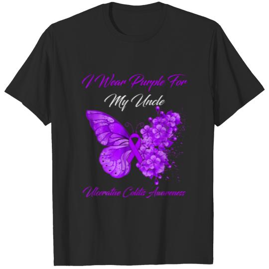 Discover Butterfly I Wear Purple For My Uncle Ulcerative Co T-shirt