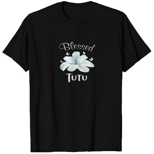 Womens Personalized Blessed Tutu Lily Flower Art T-shirt