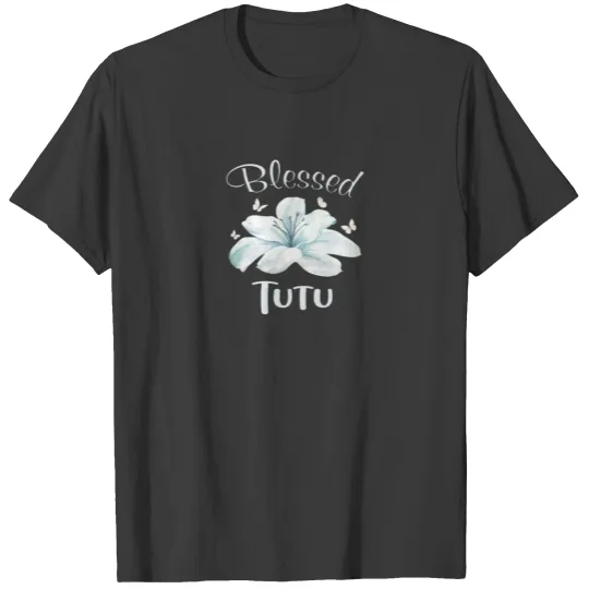 Womens Personalized Blessed Tutu Lily Flower Art T-shirt