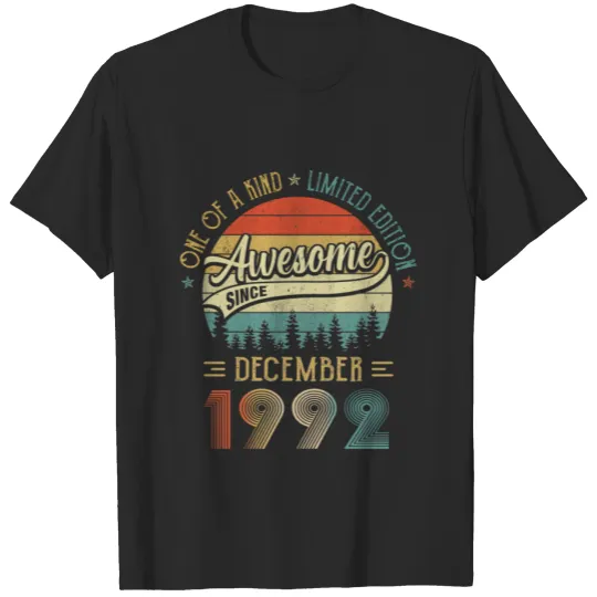 Discover December 1992 Vintage 30 Years Old Retro 30th Birt T-shirt