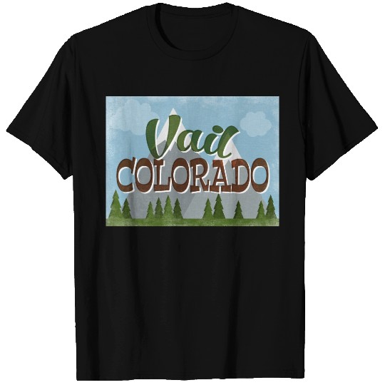 Vail Colorado Fun Retro Snowy Mountains T-shirt