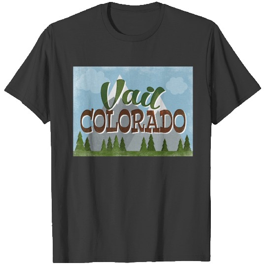 Vail Colorado Fun Retro Snowy Mountains T-shirt