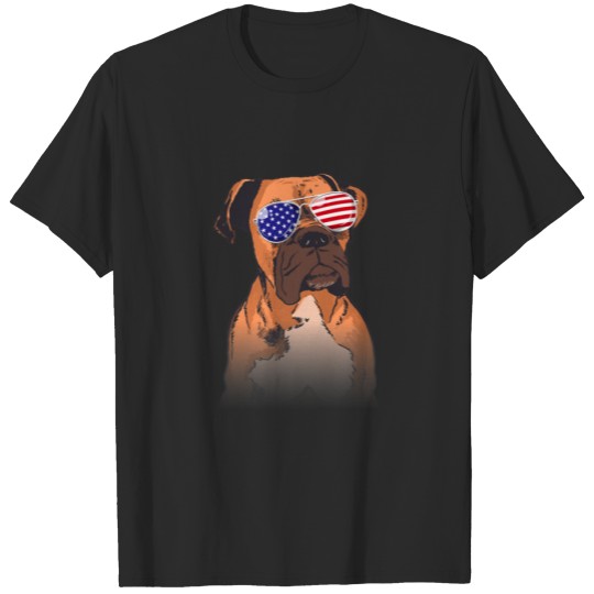 4Th Of July Boxer Patriotic Merica Dog 4Th Of July T-shirt