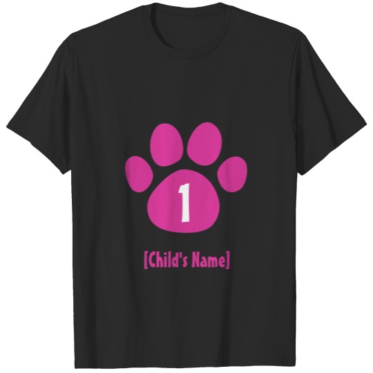 Discover Pink Paw Print Birthday T-shirt