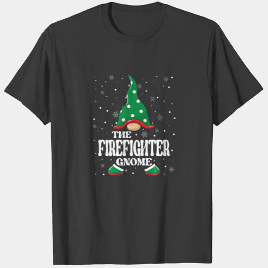 The Firefighter Gnome Christmas Pajama Matching Fa T-shirt