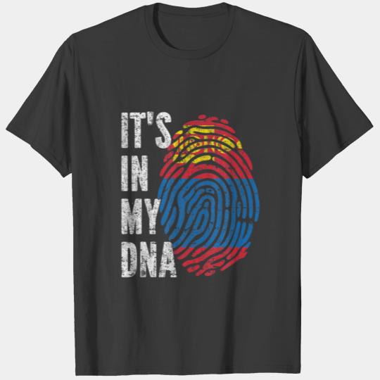 IT's IN MY DNA Mongolia Flag Funny Mongolian T-shirt