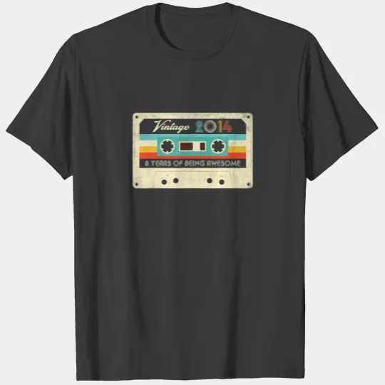8 Years Old Retro Vintage 2014 Cassette Tape 8Th B T-shirt
