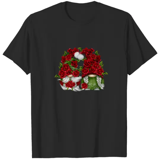 Cute Red Roses Pattern For Grandma With Valentines T-shirt