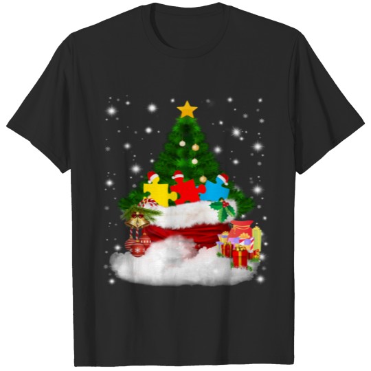 Discover Autistic |Autism Puzzle Piece In Christmas Present Polo T-shirt