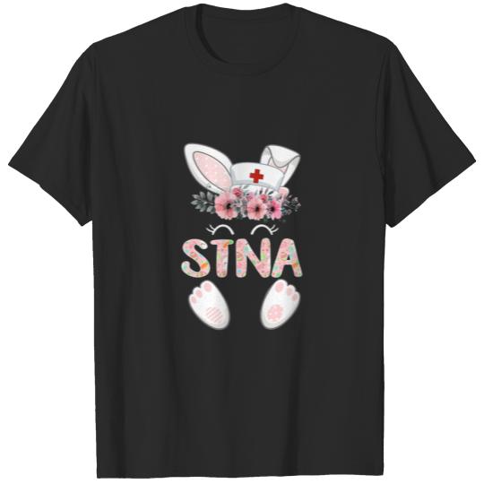 Discover STNA Easter Nurse Floral Bunny T-shirt