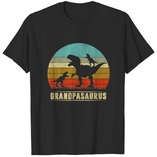 Discover Grandpa Dinosaur Grandpasaurus 2 Two Kids Father's T-shirt