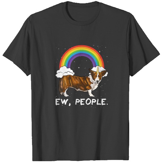 Discover Rainbow Cardigan Welsh Corgi Ew People Unicorn Dog T-shirt