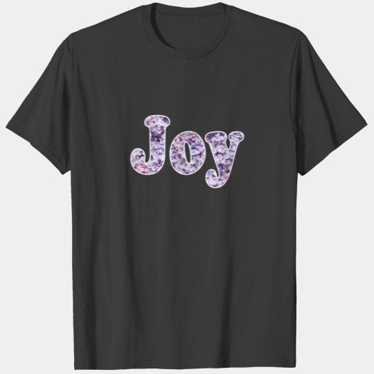 Joy Purple Lilac Blossom Flowers Blue Christmas Ho T-shirt