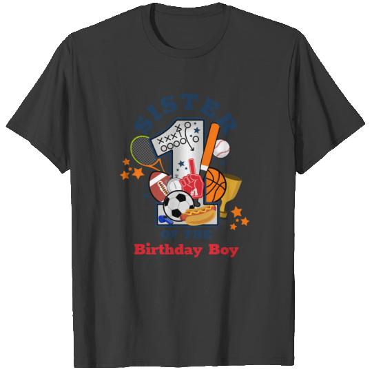Sports Birthday Boy All Star Sister Birthday T-shirt