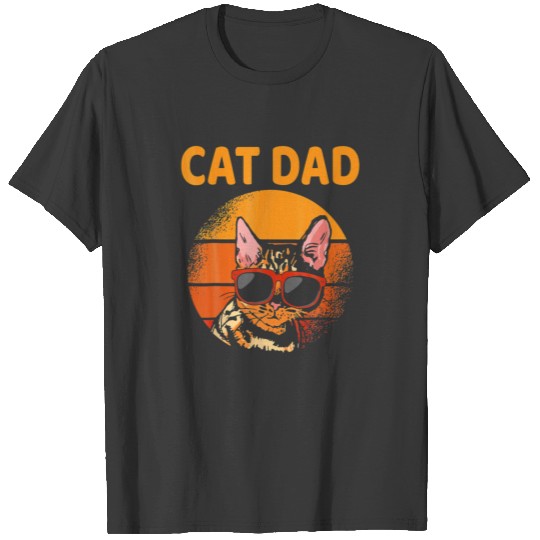 Best Cat Papa Ever, Cat Dad Vintage Eighties Style T-shirt