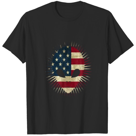 UFO USA American Flag Alien 4Th Of July America T-shirt