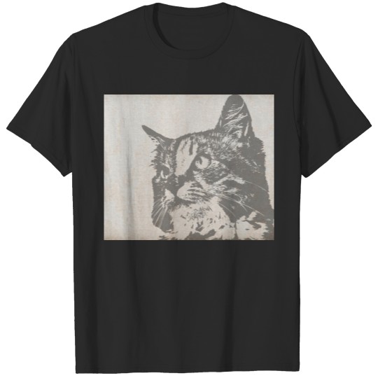 Discover Hand drawn portrait of Cat T-shirt