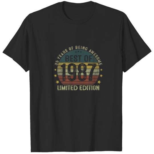 Discover Best Of 1987 35 Years Old Gifts 35Th Birthday Gift T-shirt
