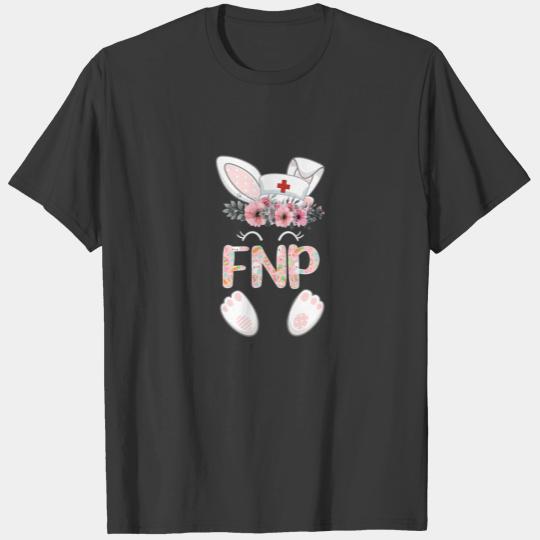 FNP Easter Nurse Floral Bunny T-shirt