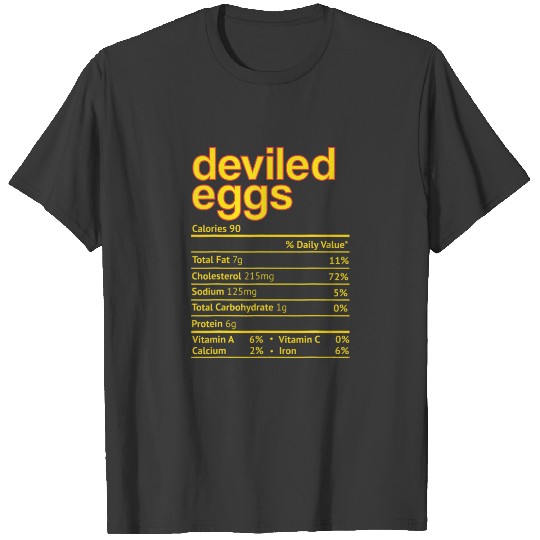 Deviled Eggs Nutrition Facts Funny Thanksgiving Ch T-shirt