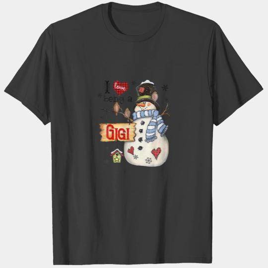 I Love Being A Grandma Snowman Funny Family Christ T-shirt