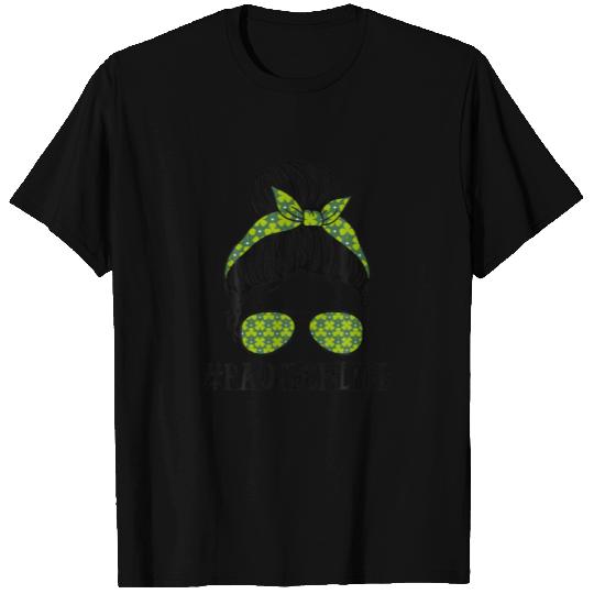 Rad Tech Women Messy Bun St Patrick's Day Shamrock T-shirt