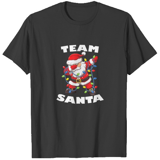 Team Santa Christmas Tree Lights Dabbing Santa T-shirt