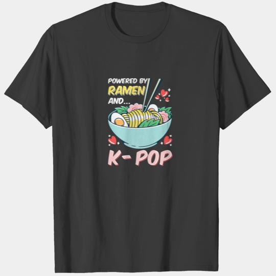 Powered By K-Pop And Ramen Funny T-shirt