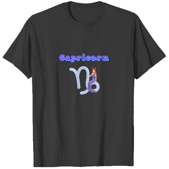Capricorn zodiac sign female goddess illustration T-shirt