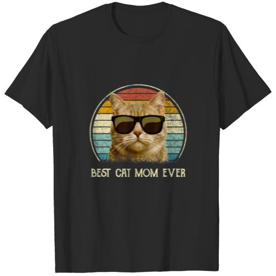 Retro Cat Mom Gifts For Women 2022 Vintage Best Ca T-shirt