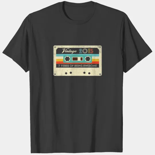 7 Years Old Retro Vintage 2015 Cassette Tape 7Th B T-shirt