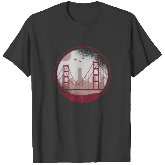 Golden Gate Bridge San Francisco Skyline T-shirt