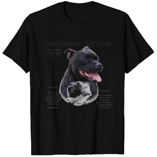 Staffordshire Bull Terrier History Design T-shirt