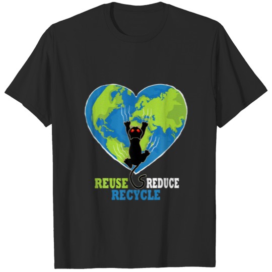Discover Earth Day 2022 Save The Planet Cute Cat Reuse Redu T-shirt