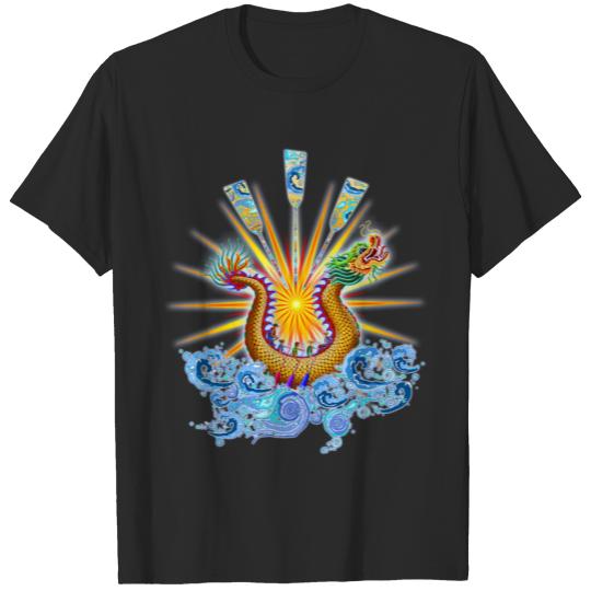 Dragon Boat Sunshine Logo on Black T-shirt