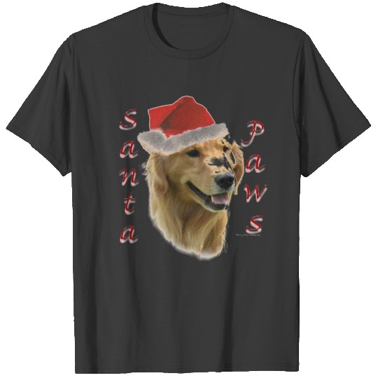 Golden Retriever Santa Paws T-shirt