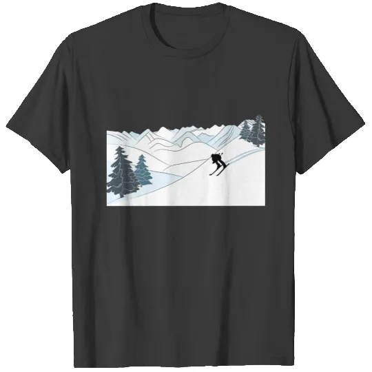 Born to Ski -Ski Resort Scene Winter Sports Plus Size T-shirt