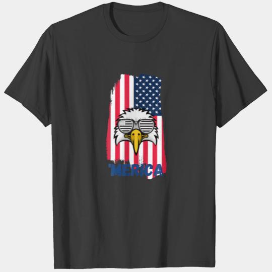 Bald Eagle Patriotic Merica USA Flag 4Th Of July F T-shirt