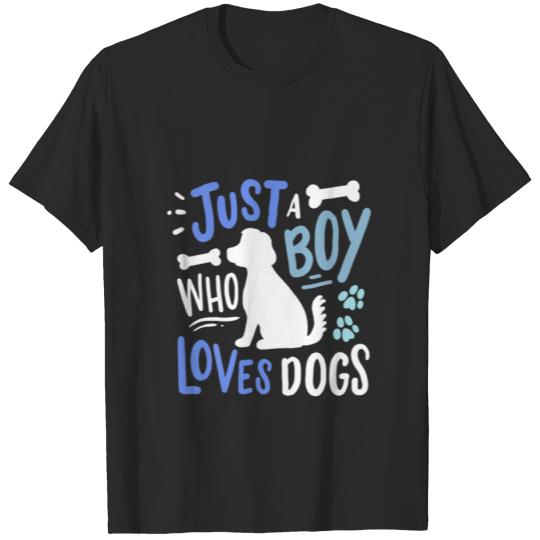 Discover Kids Dog Just A Boy Who Loves Dogs Gift T-shirt
