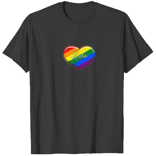 LGBT Pride Heart - First Name "Kade" Rainbow Heart T-shirt
