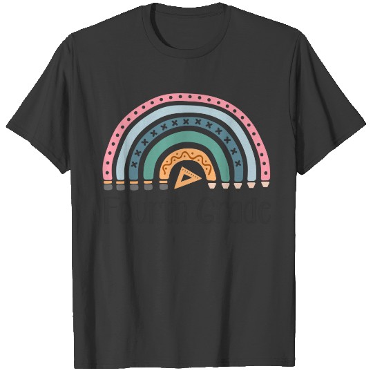4th Grade Teacher Funny Rainbow Back To School T-shirt