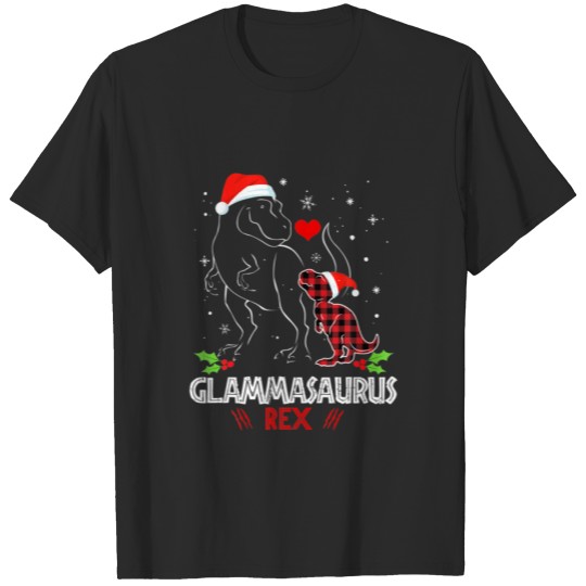 Discover Glammasaurus Rex Red Plaid Buffalo Christmas Pajam T-shirt
