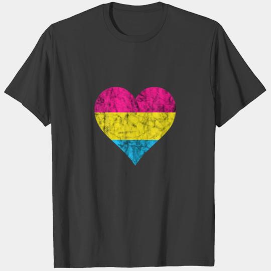 Pansexual Heart LGBT Pan Pride Month Flag Pansexua T-shirt