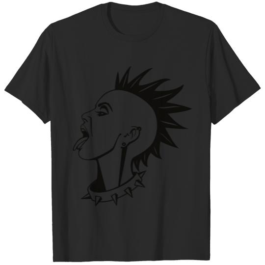 GRAPHIC PUNK WOMAN WITH A MOHAWK T-shirt