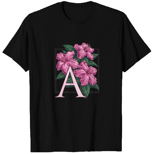 A for Azalea Flower Monogram Baby Clothes T-shirt