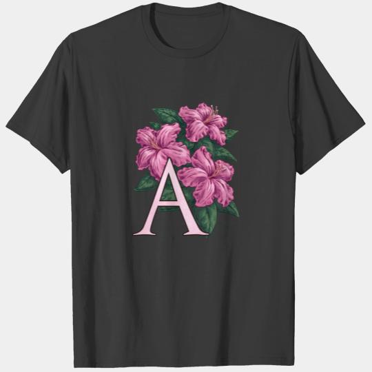 A for Azalea Flower Monogram Baby Clothes T-shirt